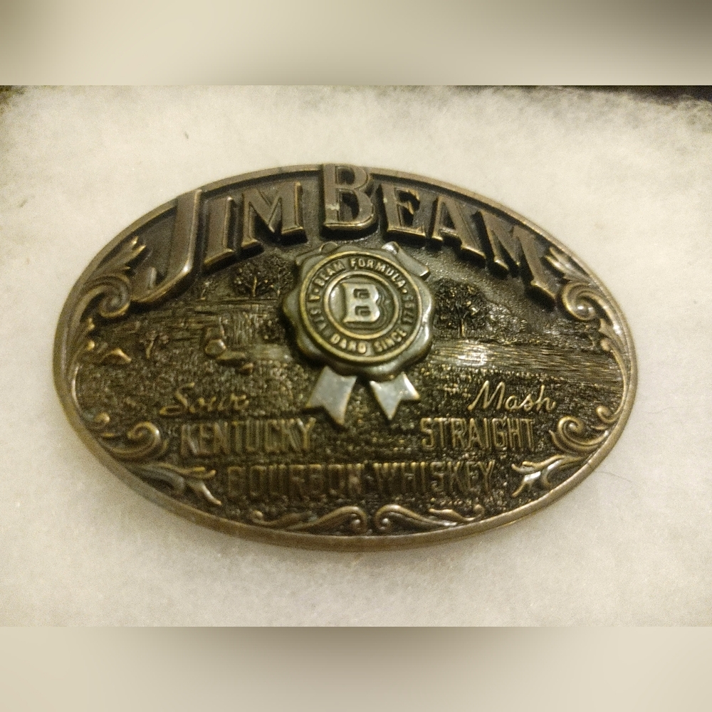 Jim Beam Kentucky Bourbon Limited Edition 1993 Solid Brass Belt Buckle